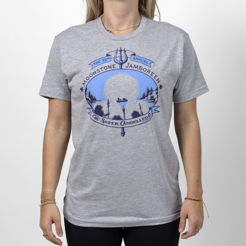Female model in grey Jamboreen Tee