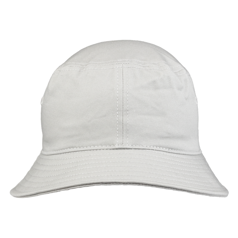 Rear view of white bucket hat