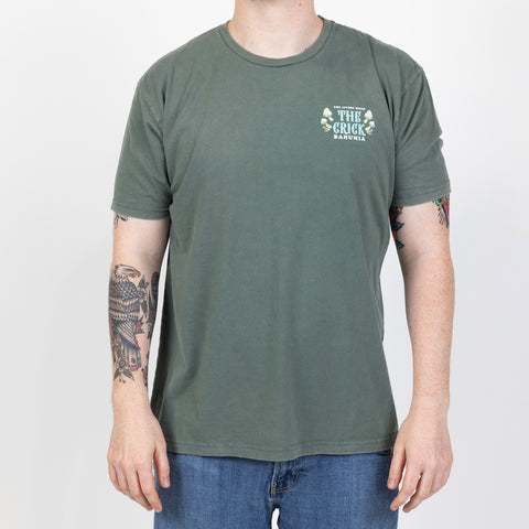 Front view of The Crick tee on male model