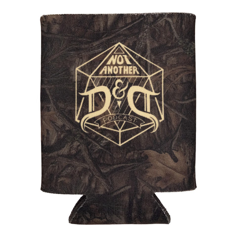 Camo koozie with cream NADDPOD logo