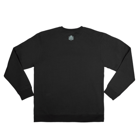 Rear view of black long sleeve tee with NADDPOD logo on upper back