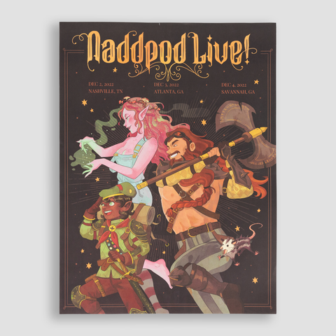 NADDPOD Live poster with Nashville Atlanta and Savannah tour dates