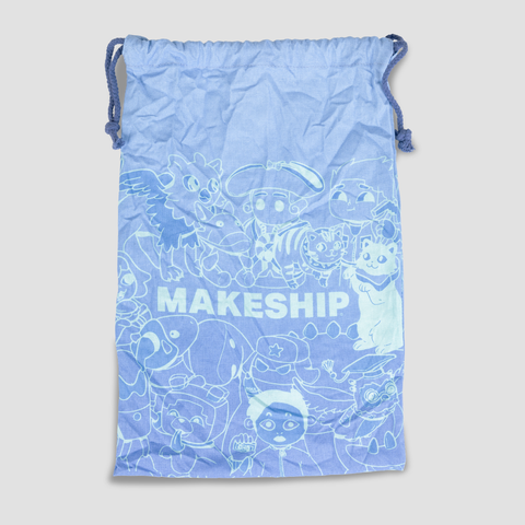 Blue Makeship drawstring bag